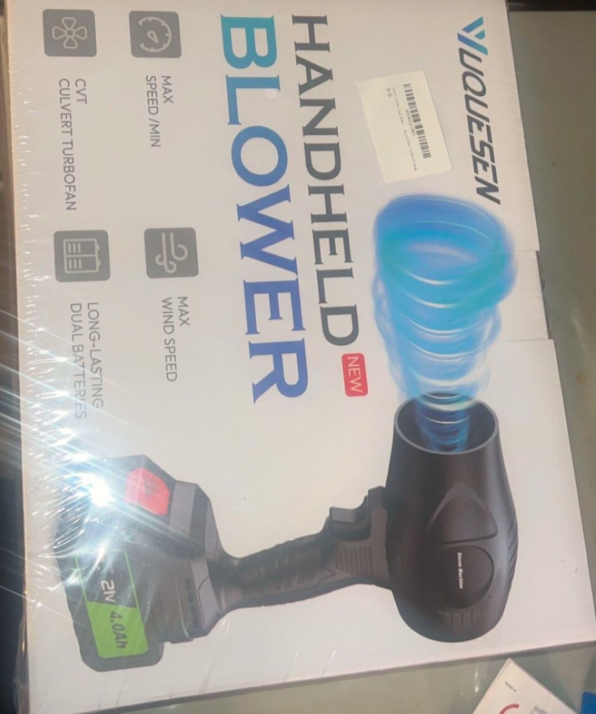 Yuquesen Cordless Handheld Blower with 2 X4.0Ah Battery-charger