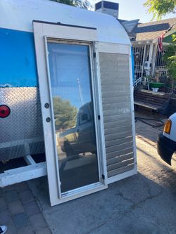 Wood door w shutters