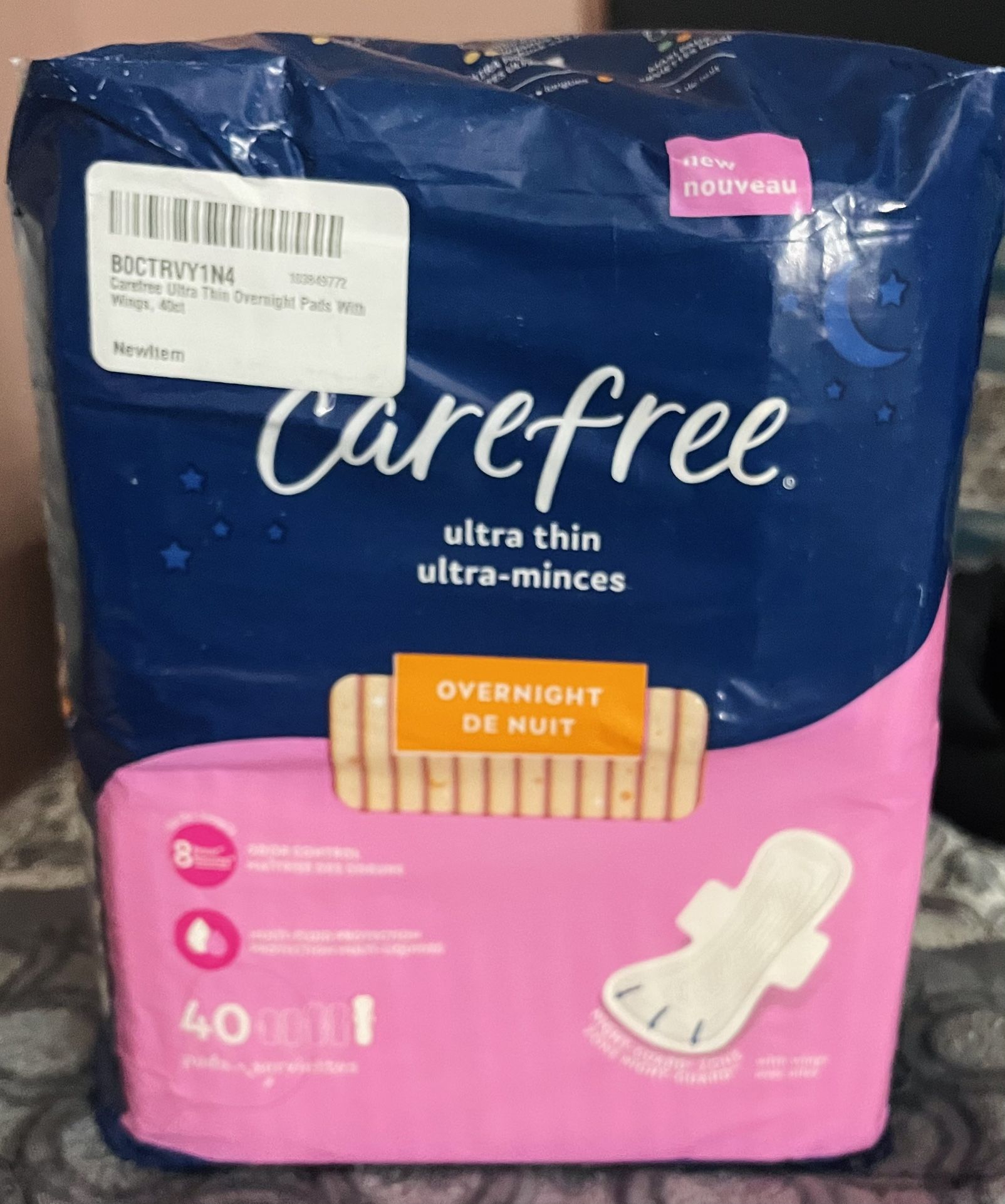 $5 Carefree Ultra Thin Pads (size Overnight) 