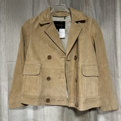COACH Leather Suede Jacket New Color Nude Size 6