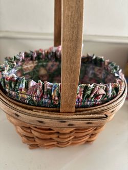 Longaberger Woven Basket with Fabric Liner