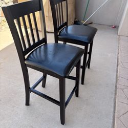 2 Bar Stools Counter Height Chairs