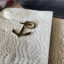Navy Keychain 3” Anchor Brass