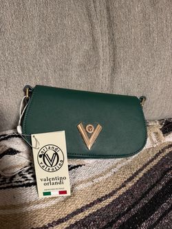 Valentino Orlandi Green Leather Crossbody Bag