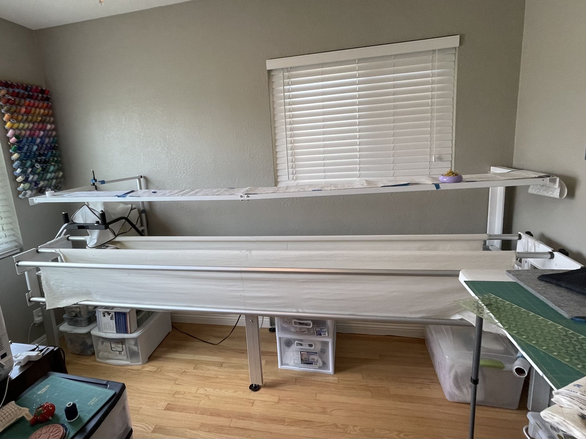 Husqvarna Viking Mega Quilter Machine With Stitch Regulator, Inspira Quilt Frame, Includes Lots Of Thread And Patterns
