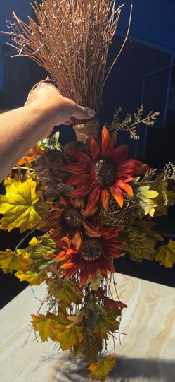 Fall Sunflower Floral Arrangement Bundle to hang on door or on the wall.
