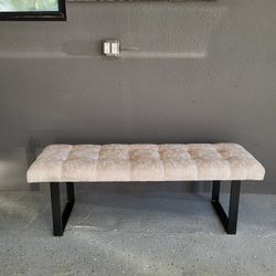 Fabric Bench w/ Black Frame
