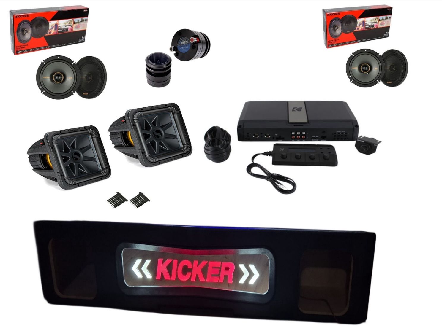 NEW CUSTOM BOX BASS PACKAGE VOICE PACKAGE KICKER AUDIO SILVERADO OR SIERRA 2019-2025