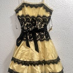 ASPEED GOTH DRESS YELLOW LACE