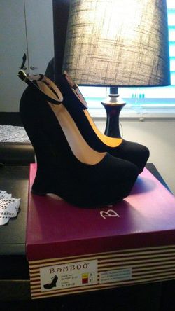 Black Wedges. Size 7
