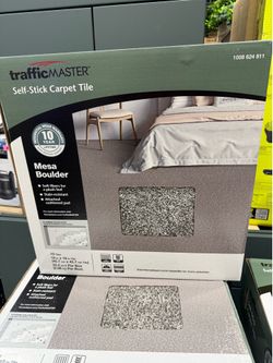 TrafficMaster —Mesa - Boulder - Beige Residential 18 × 18 in. Peel and Stick Carpet Tile Square (22.5 sq. ft. Per case)