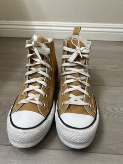 CONVERSE Tan High Top Platform Shoes