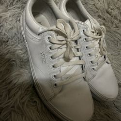 White Leather Vans