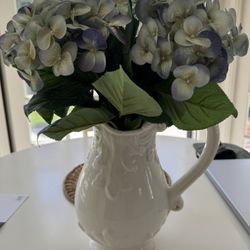 White Glass Ceramic Pitcher