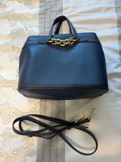 Calvin Klein Small Blue Leather Bag