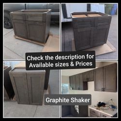 Kitchen Cabinets! New! Graphite Shaker! All Available Sizes And Prices Are Listed On The Description!