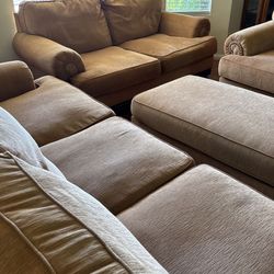 Sofas, Large Chair, Love Seat, Ottoman 4 Piece Set