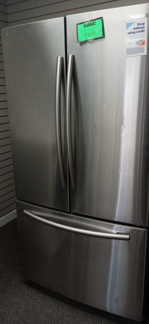 SAMSUNG REFRI 3DOORS STAINLESS STEEL WORK GREAT INCLUDING WARRANTY DELIVERY AVAILABLE