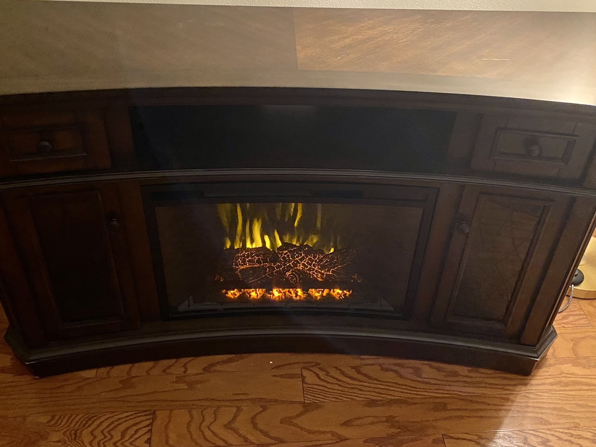 Scott Living 60-in W Walnut Infrared Quartz Electric Fireplace