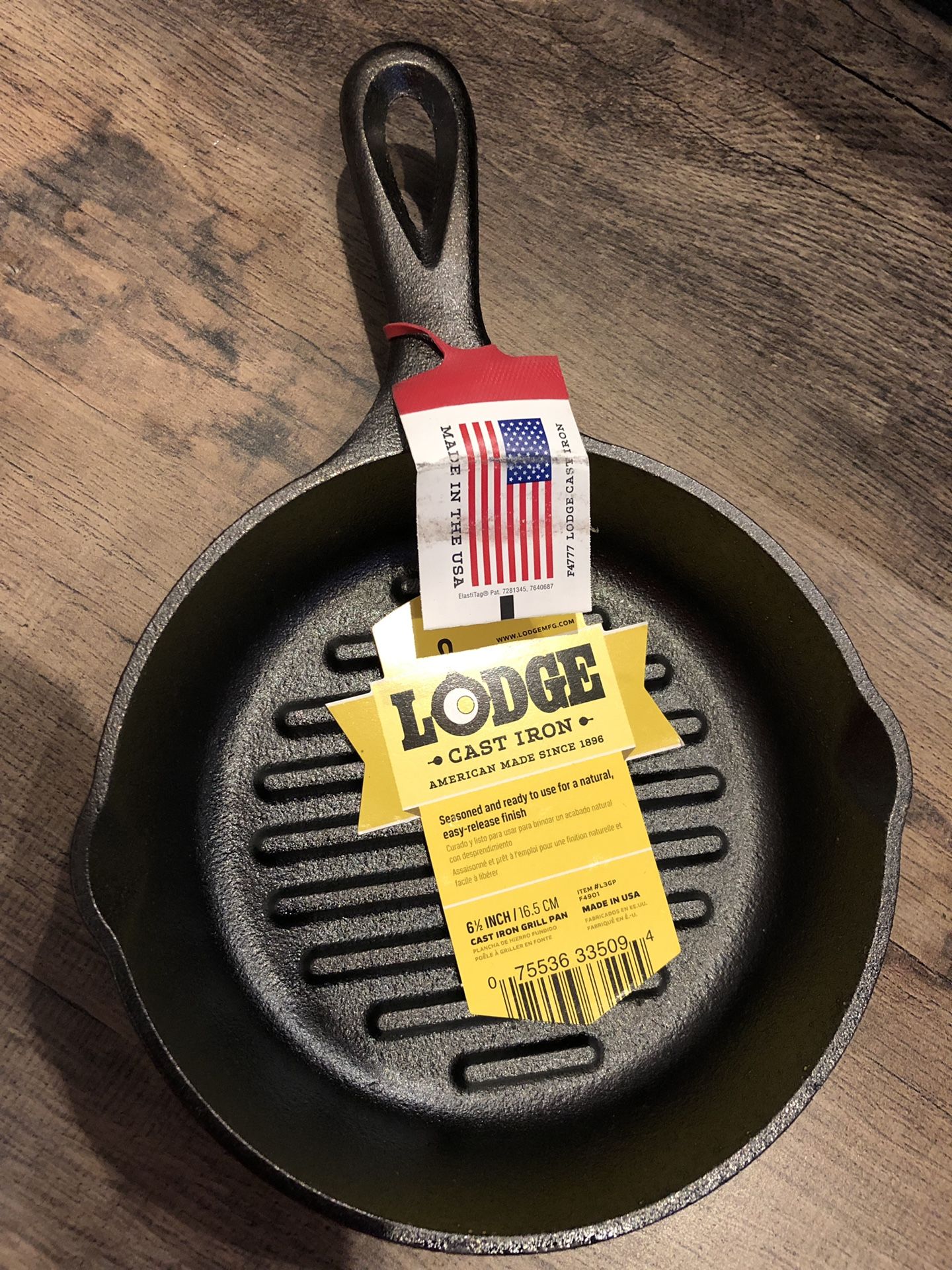 Lodge 6.5" Grill Pan Seasoned Cast Iron Skillet Ridge