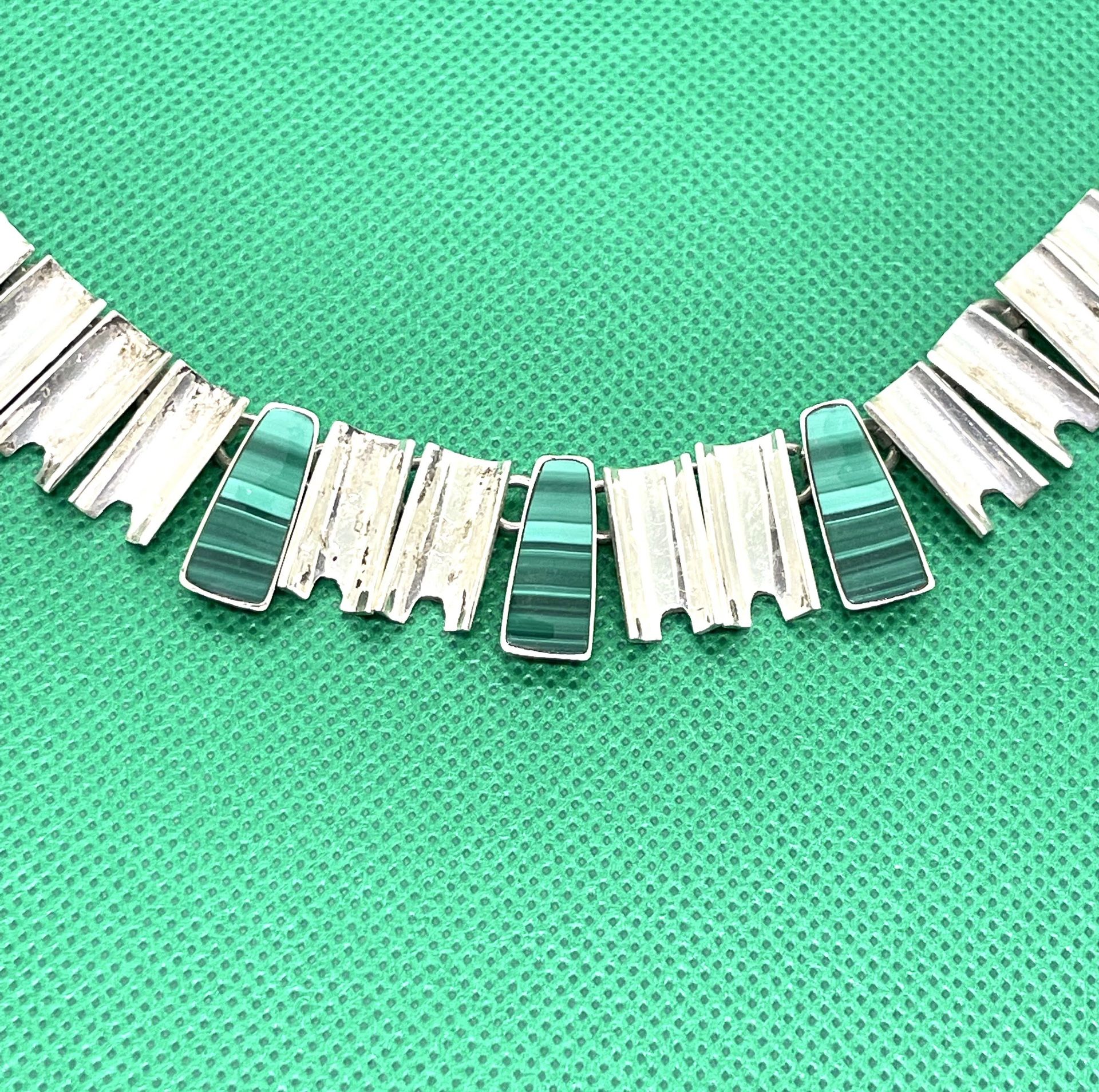 Sterling TAXCO Malachite Necklace