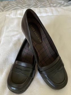 LOWER EAST SIDE Women Espresso Brown Heel Penny Loafers