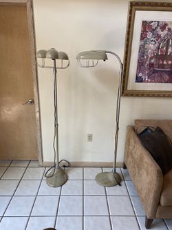 Vintage industrial  Working Art Deco floor lamps With Heaters