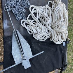 Super Hooker Galvanized Fluke Style Marine Anchor with Chain, Rope and Carry Bag