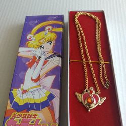 Sailor Moon Collectible Necklace Anime Jewelry Heart Crescent Moon Pendant