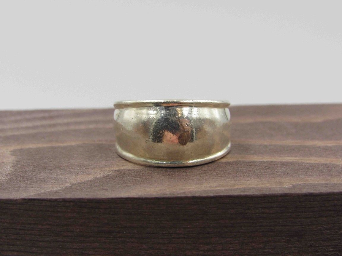 Size 8 Sterling Silver Rustic Band Ring Vintage Statement Engagement Wedding Promise Anniversary Bridal Cocktail Friendship