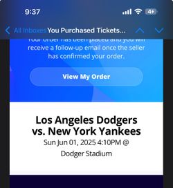 Dodgers Yankees Tickets Today Sunday Right Pavilion Row G