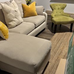 Only Had For 7 Months Including Pillows And  Green Side Chair Just Had Sofa Cleaned In Washer Removable Strong Material 