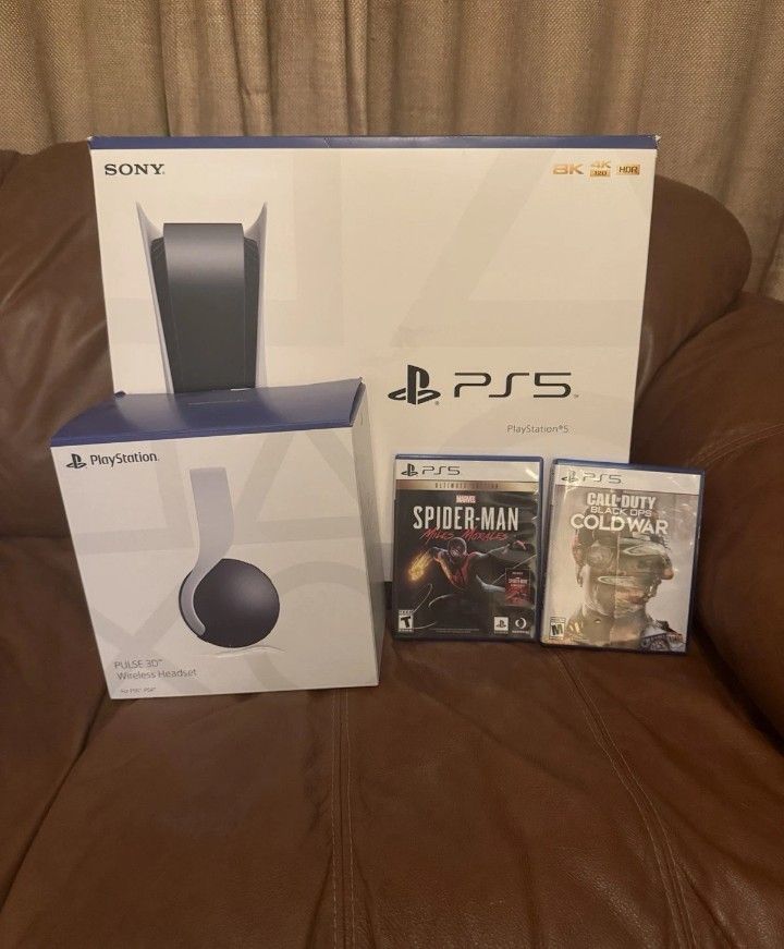 PlayStation 5 Disc Edition New PS5 Working Console, Controller, Headset