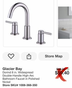 Glacier Bay Dorind 8 in. Widespread Double-Handle High-Arc Bathroom Faucet in Polished Nickel