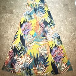Women’s Tropical Plant Print Skirt Long Small/ Medium ?