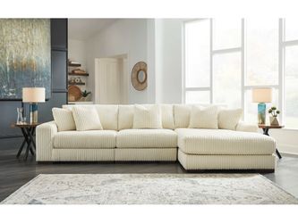 Lindyn Ivory 3pc RAF Chaise Sectional (Online Special Price)