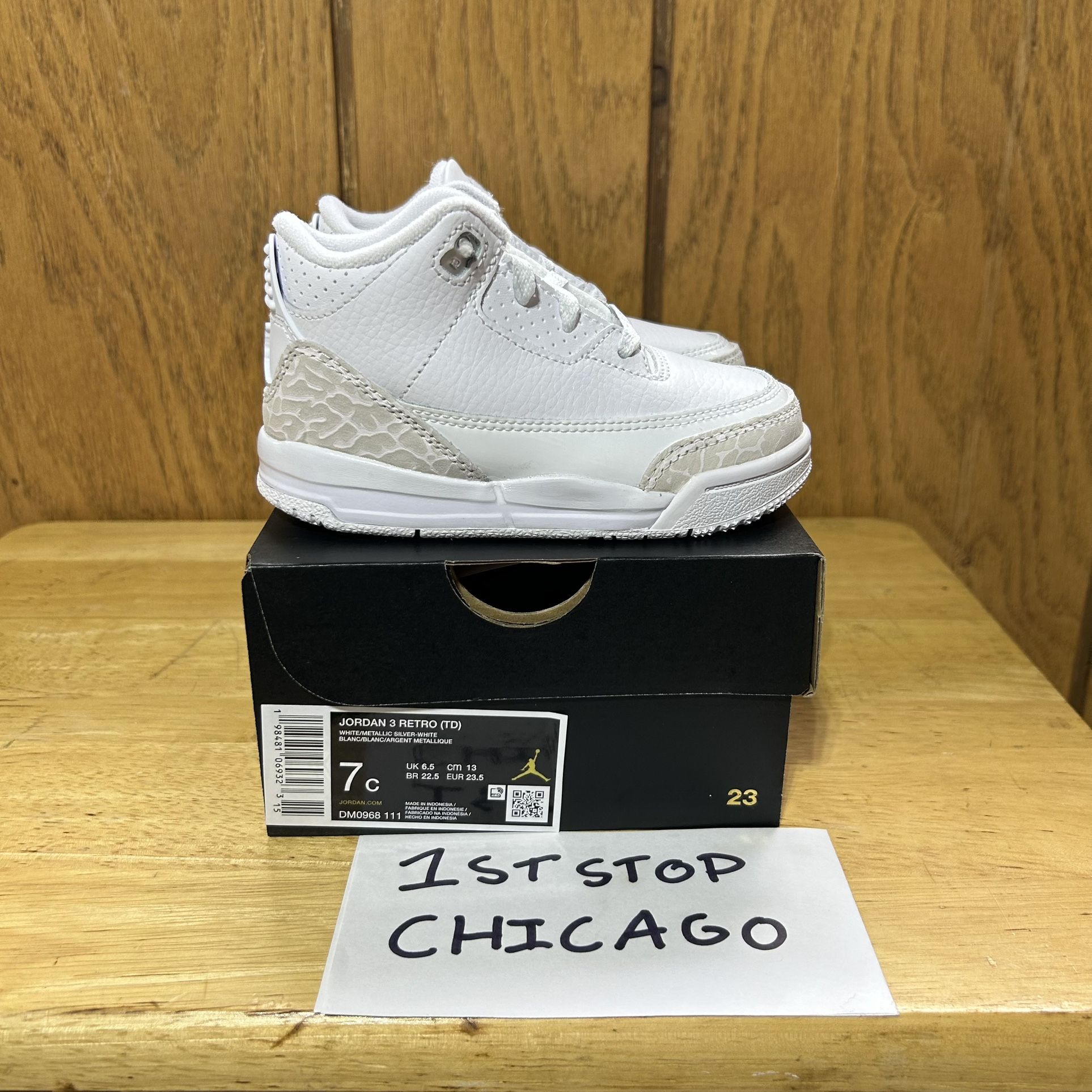 Air Jordan 3 Pure Money 2025 Toddler Size 7C TD Athleisure DM0968-111 NEW Unisex