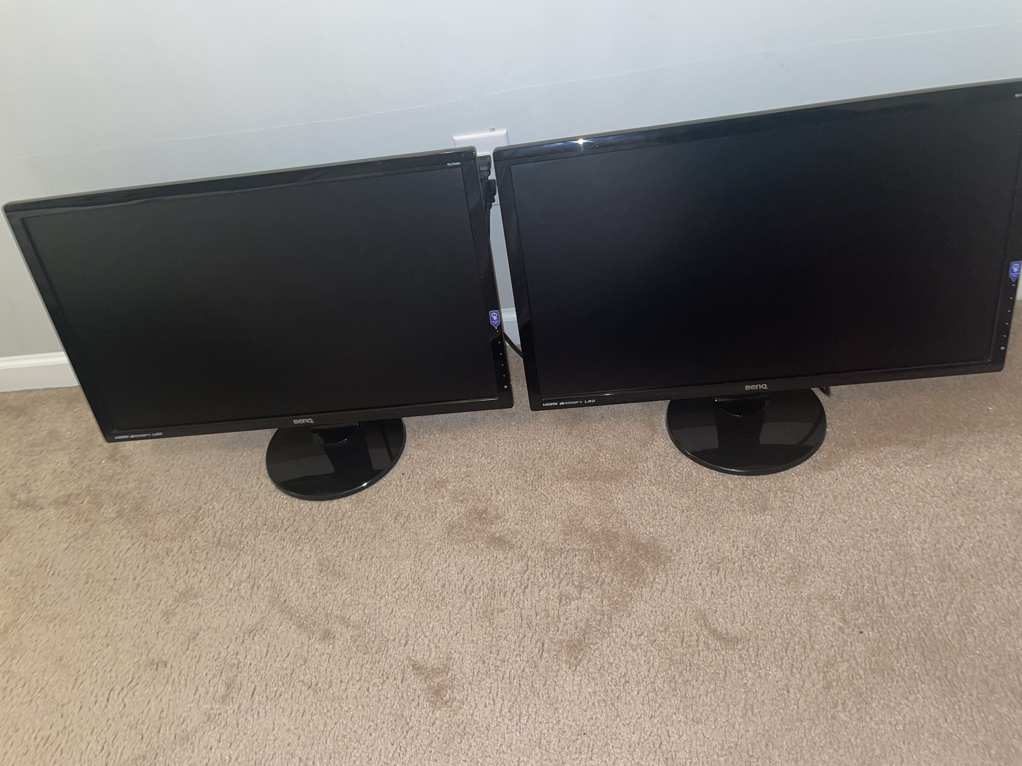 Dual 27" BenQ GL2780 Monitors – 75Hz Full HD (Bundle or Separate) 