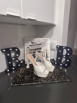 ALDO Faraah Heels Women’s US Size 8 White & Tan Platform (Sold Out Style)