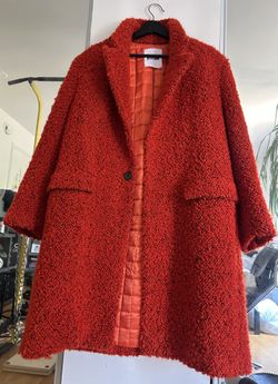 Haute Couture Vibrant red, textured single-breasted coat by Koché