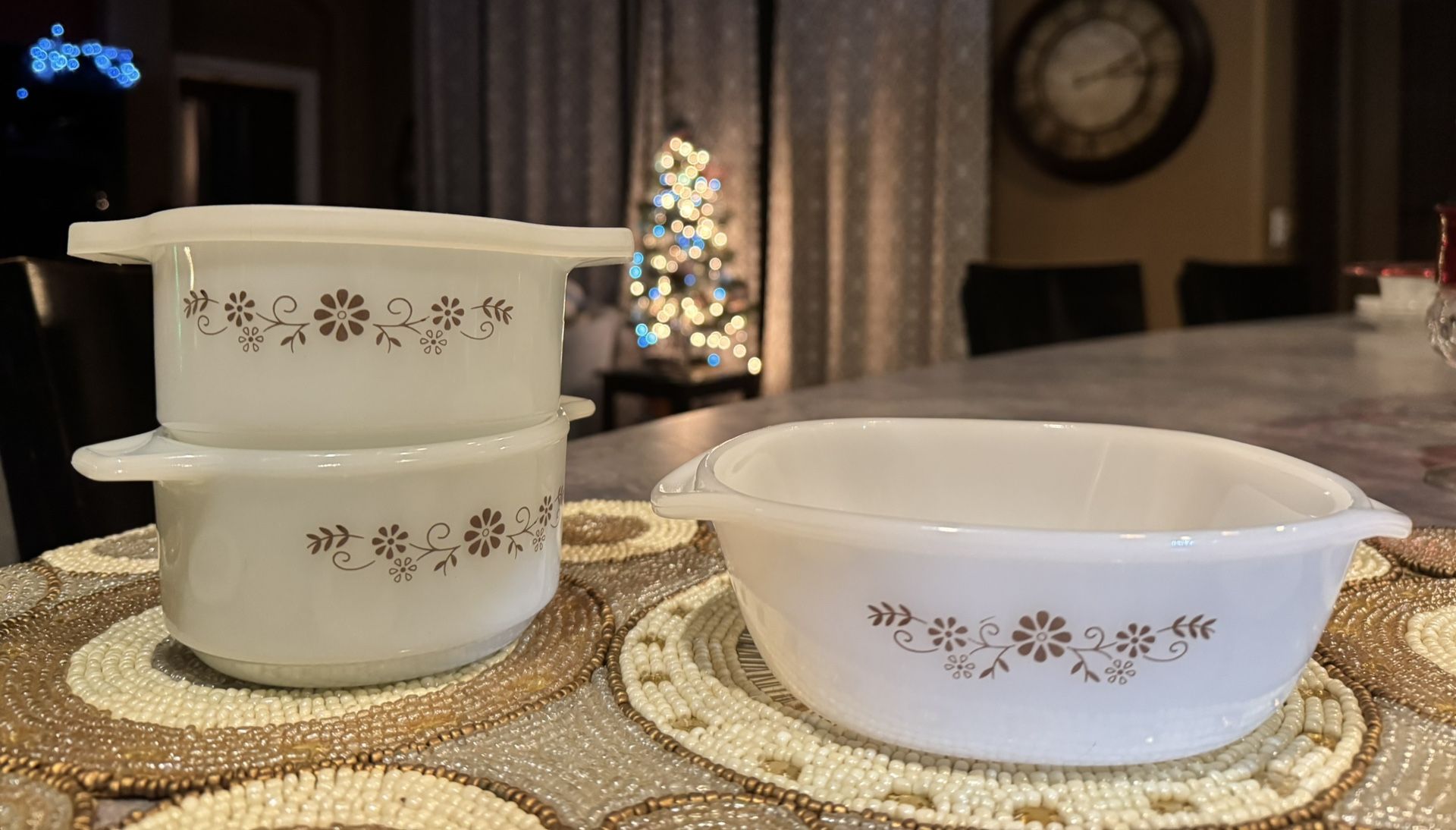 Vintage Milk Glass Casserole Bowls