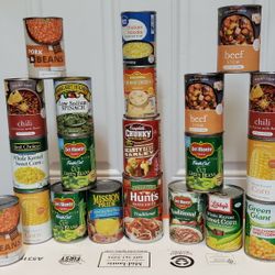 21 CANS OF FOOD