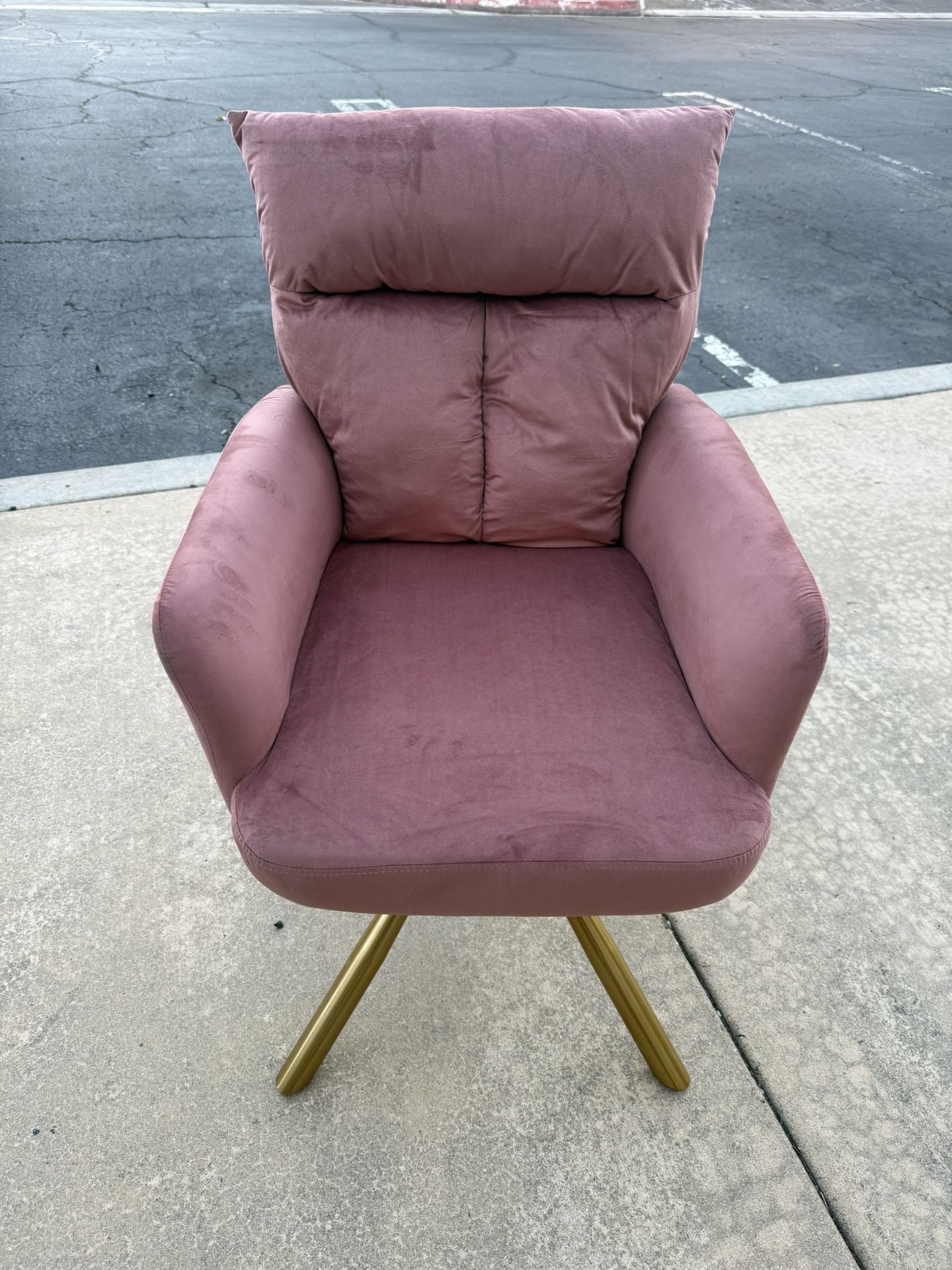 Velvet Office Desk Chair No Wheels, Modern Vanity Chair with Gold Legs, Wide Seat Computer Task Chair for Home Office