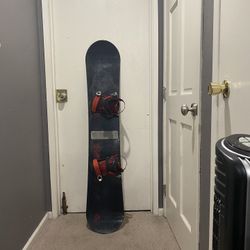 Snowboard with Bindings and Bag - Size 155cm