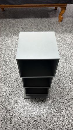 Gray Open Shelf Storage Cabinet