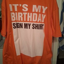 XL Orange  Happy  Birthday  Women's  t- shirt 