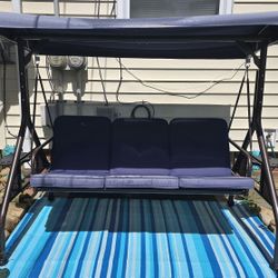 Navy blue patio swing see details below  parma Firm$