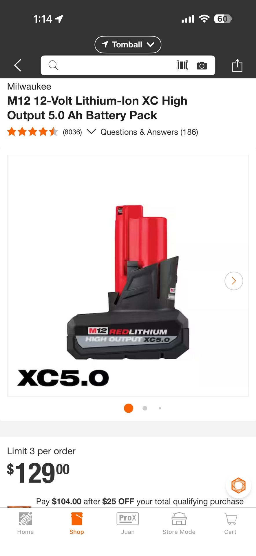 Milwaukee Battery M12 5ah High Input