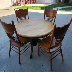 Wooden Table And 4 Wooden Chairs For Sale 