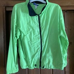 Vintage Neon Green Windbreaker/ Ski Jacket Size Medium 
